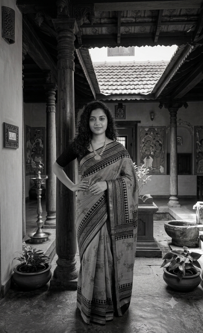 KalamkariMashruSilkSaree