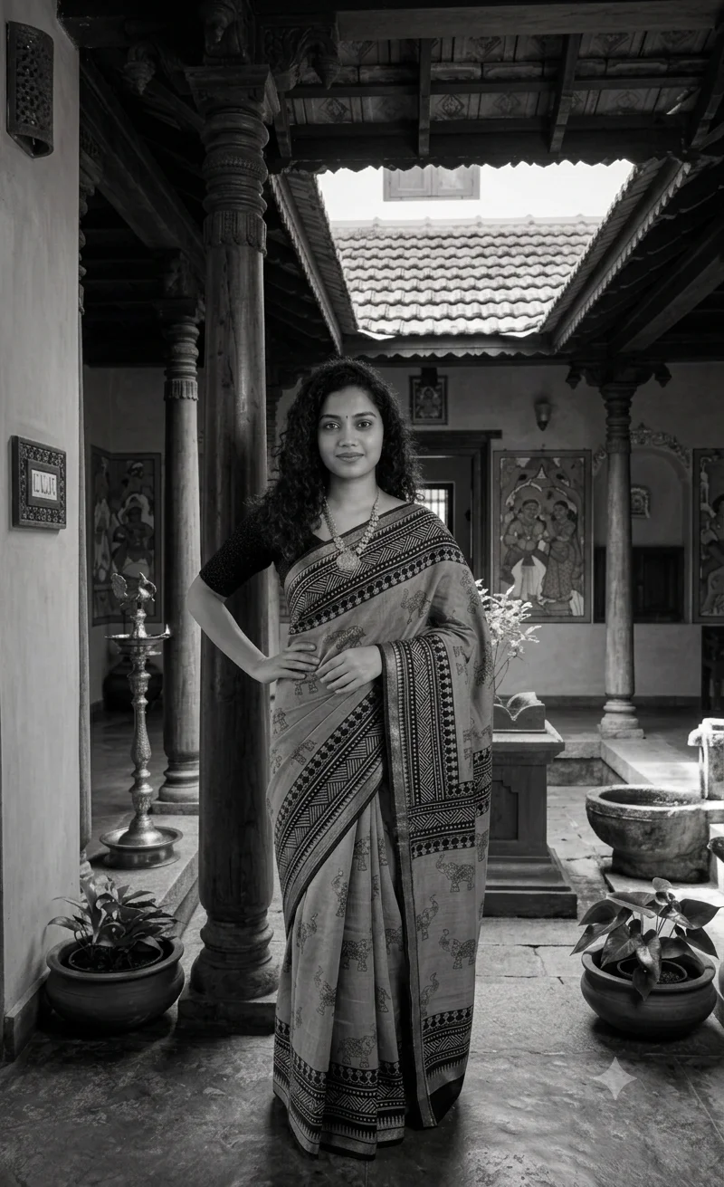 KalamkariMashruSilkSaree