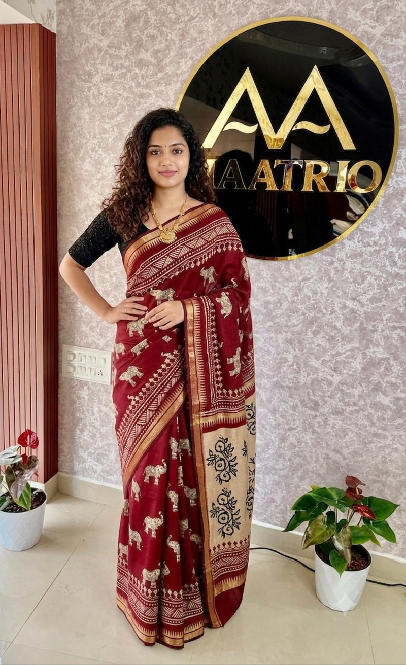 Kalamkari Mashru Silk