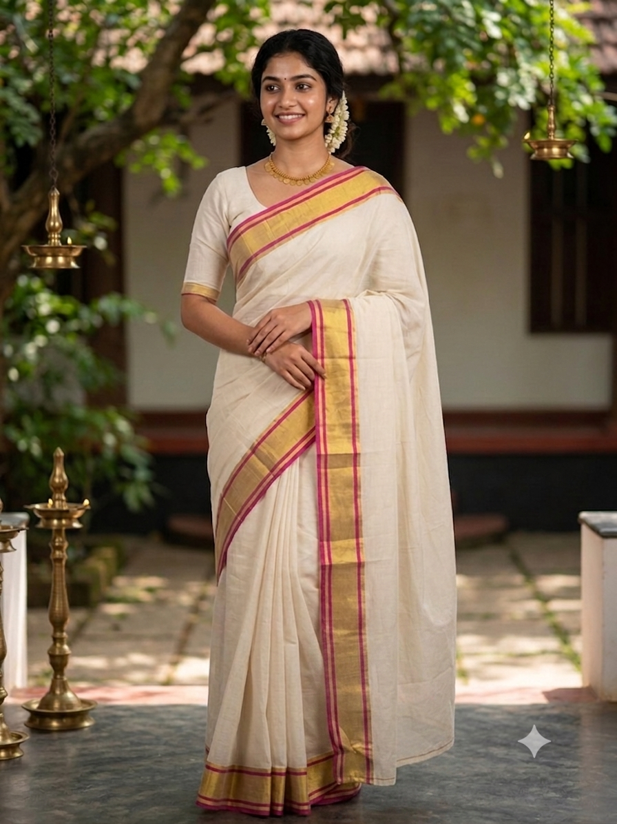 Kerala mul cotton saree