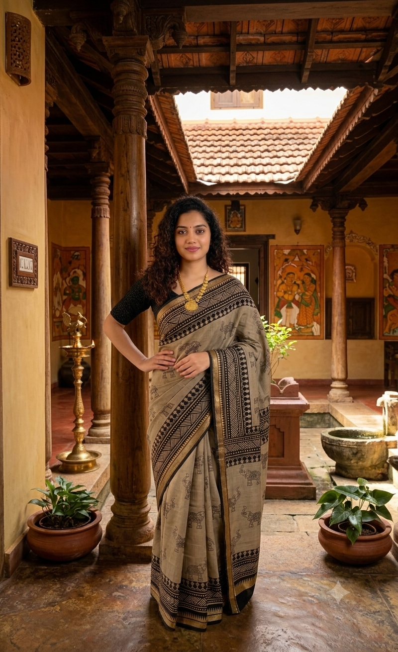 Kalamkari Mashru Silk