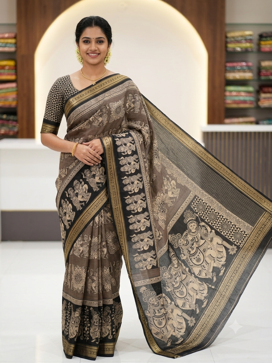 Kalamkari Mashru Silk